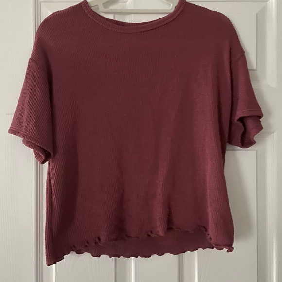 Maroon Ribber Crop Blouse size Small - Picture 1 of 2